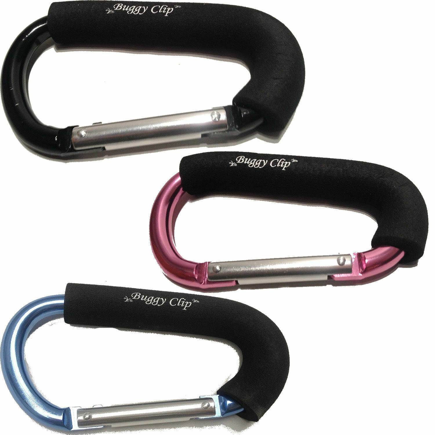2x Buggy Clip/Buggy Hooks Compatible with Pram/Pushchair/Stroller/Buggy Black 