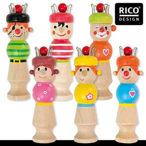 Rico Design Strickliesel Holz Wolle Basteln Kinder Geschenk Handarbeit 6 Motive - Bild 1 von 7