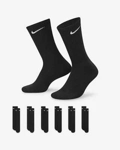 Nike Everyday Cushioned Training Crew Socks 6 Pairs Mens LG US 8-12 Black 🔥 - Picture 1 of 3