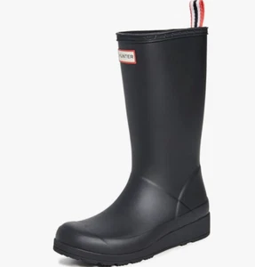 Hunter Play Tall Women's Rain Boots, Black, Size 8 - Picture 1 of 6