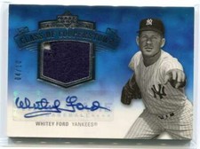2005 Upper Deck Hall of Fame Class of Cooperstown Whitey Ford Patch Auto 4/10