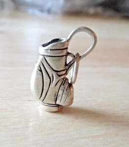 Sterling Silver 3D 17x9mm 3.3 gram detailed Solid Golf Bag Charm - Picture 1 of 5