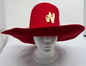 Sombrero vintage rojo 100 % lana fieltro de Geo W Bollman Company - Imagen 1 de 12