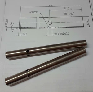 Titanium Grade 2 Rohre n. Zng / Tubes OD12 x WT1 x L128 mm acc. Drw* - Picture 1 of 1