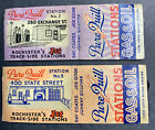 2 diff Pure Quill Gas Oil Service Station Matchbook Cover Rochester New York