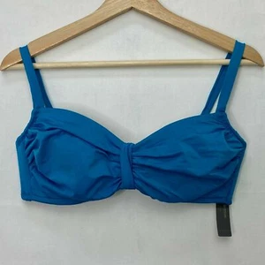 Bisou Bisou Womens D Cup Bikini Top Turquoise Blue Back Closure Adjustable Strap - Picture 1 of 5
