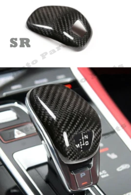 Cubierta de perilla de cambio de marchas de coche de fibra de carbono real para Porsche Panamera 2017-2021 Foto 1 de 4