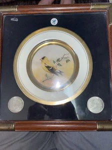 1989 FLOYD BROADBENT GOLDFINCH COLLECTOR PLATE SIGNED WASHINGTON FRAMED 36/500 - Picture 1 of 17