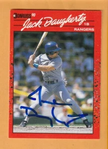 Jack Daugherty Texas Rangers AUTO firmado 1990 Donruss Arizona Wildcats - Imagen 1 de 2