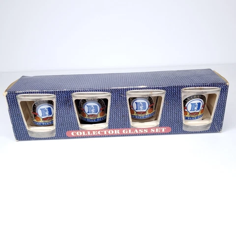 Vtg 2001 Duke Blue Devils NCAA Basketball Champions RARE 4 Shot Glass Set Cover