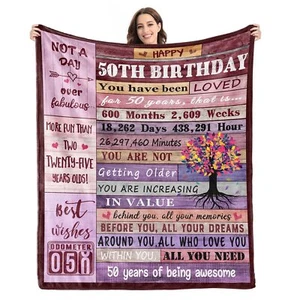 50th Birthday Gifts for Women Blanket50th Birthday Gift Ideas50th Birthday De... - Picture 1 of 7