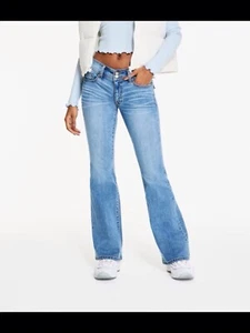 Women’s Aeropostale Low Rise Flare Stretch Jeans Size 2R Medium Blue Wash NEW - Picture 1 of 5