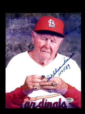 Red Schoendienst PSA DNA Signed 8x10 Photo Autograph Cardinals - Image 1 of 2