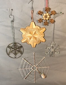 Weihnachtsschmuck Konvolut Schneeflocken Mischtechnik Vintage - Bild 1 von 8
