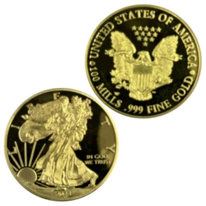 Statue of Liberty Gold Plated Commemorative Coin Souvenir Coins (2023) - Zdjęcie 1 z 9