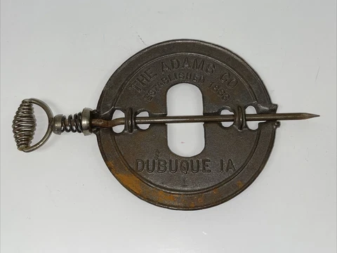 ANTIQUE 7" DIAMOND STOVE PIPE DAMPER FLUE THE ADAMS CO. EST 1883 DUBUQUE IA Cover
