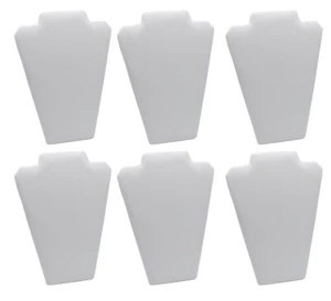 Juego de 6 piezas caballete de exhibición de collar de cuero sintético blanco cadena joyería soporte - Imagen 1 de 5