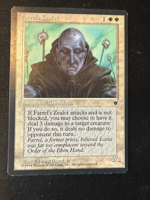 MTG Farrel's Zealot - Fallen Empires (Wyvern Back) - Misprint - Image 1 of 2
