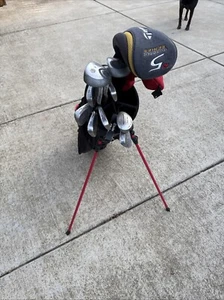 Complete Set Men’s Golf Clubs Hogan H40 Irons Lob Hybrid TaylorMade Driver Bag - Picture 1 of 18
