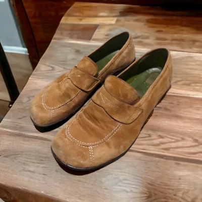 Donald J. Pliner Women's Loafers Vintage 90s Italy Brown Suede Leather Size 8.5M - Image 1 of 4