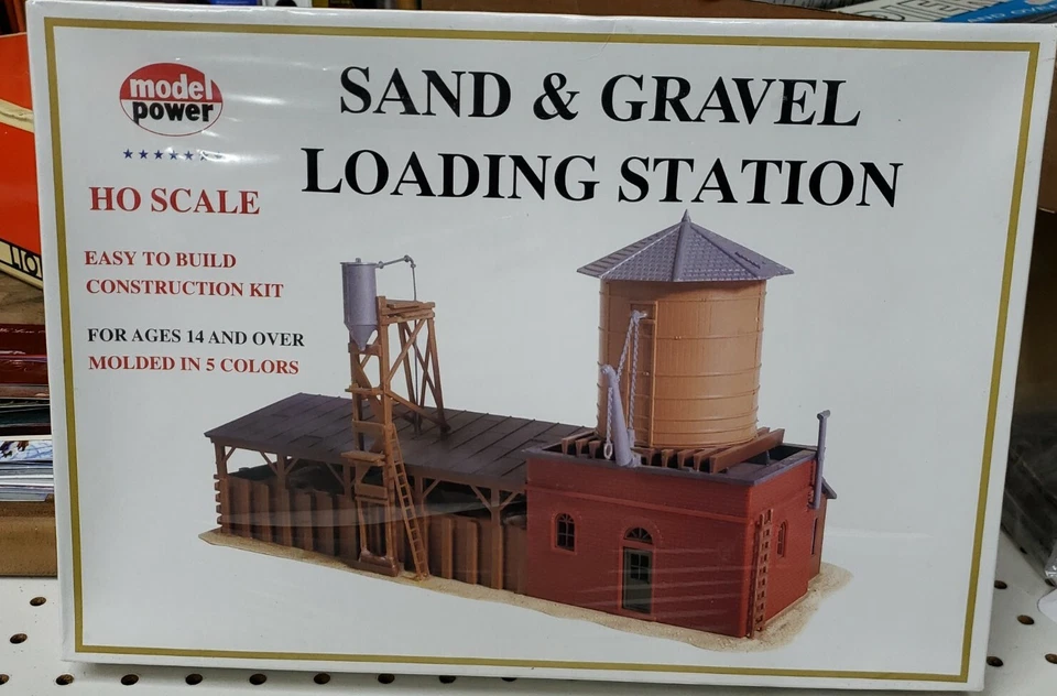 Model Power HO Scale Sand & Gravel Loading Station Building Kit #617 NISP - Image 1 of 2