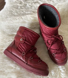 MONCLER Moon Stephanie Rojo Après-Ski Nieve Invierno Botas Talla 38 Hechas en Italia Rojo - Imagen 1 de 12