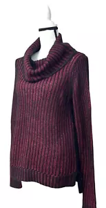 DKNY Jeans gestreifter Wasserfallausschnitt Mixed Knit Tank Sweater, Syrah, M - Bild 1 von 13