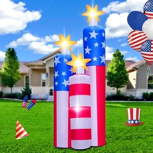 4 Fuß Patriotische Unabhängigkeit Gedenktag 4. Juli Aufblasbar Outdoor Amerikanisch - Bild 1 von 7