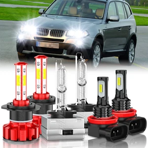 For BMW X3 2007-2009 2010 LED HID Xenon Headlight Hi / Lo+ Fog Light Bulbs 6X - Picture 1 of 12