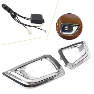 For Nissan Navara DRL Bezel  NP300 2015-2016 LED Daytime Running Light Fog Lamp Foto 1 de 4