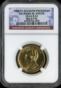 2016-D Richard Nixon Dollar NGC MS67 Proof Like - 37th U.S President - Picture 1 of 2