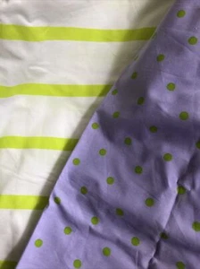 Komboze Sábana Doble Ajustada Pequeña Desaparecida Púrpura Verde Puntos Blancos Rayas NUEVA - Imagen 1 de 3
