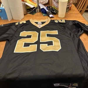 REEBOK MEN'S NEW ORLEANS SAINTS REGGIE BUSH #25 NFL FOOTBALL SHIRT JERSEY SIZE L - Picture 1 of 7