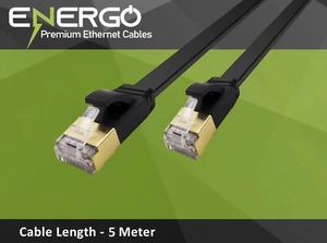 CAT7 Internet Flachkabel RJ45 Netzwerk Patchkabel Ethernet Xbox PS4 PC LAN 5m - Bild 1 von 1