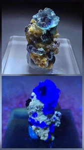 ***WOW-Cristales fluorescentes de fluorita fantasma loco, mina Yindu China*** - Imagen 1 de 8