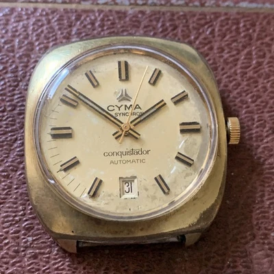 Reloj Hombre CYMA Conquistatdor Automático Acabado Dorado Conquistador circa 1972 Foto 1 de 4