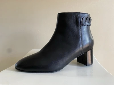 NOVAS Botas de Tornozelo Aquatalia Feliciana Couro CALF À Prova de Intempéries Pretas Tamanho 7 M Itália - Imagem 1 de 4