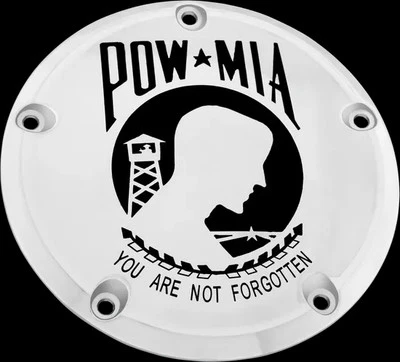 Capa Derby CE Cromada Billet Pow Mia para Harley Fat Boy Lo 10-17 - Imagem 1 de 2