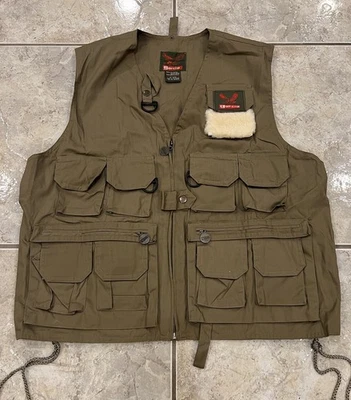 NWOT Garcia Khaki Vest Fishing Hunting Photography OSFA Adjustable 19 Pockets - Image 1 of 4
