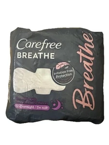 Carefree Breathe Overnight Ultra Thin Pads with Wings 12 Count Total - Picture 1 of 5