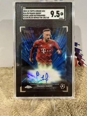 2023 Topps Chrome UCC Black Blue Lazer Refractor Franck Ribery Auto /150 SGC 9.5 - Bild 1 von 4