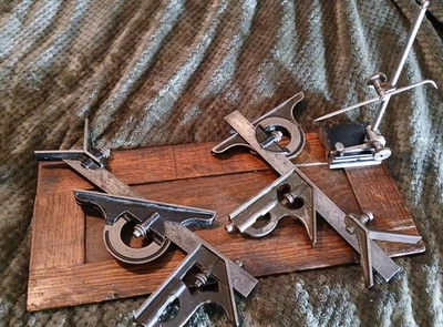 Vintage Machinist Combination Square Lot  - Starrett , Luffkin, Miller Falls !  - Image 1 of 4