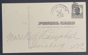 Ronceverte, West Virginia #UX19 Postkarte verschickt 30. Dezember 1908 nach Lewisburg, WV - Bild 1 von 2
