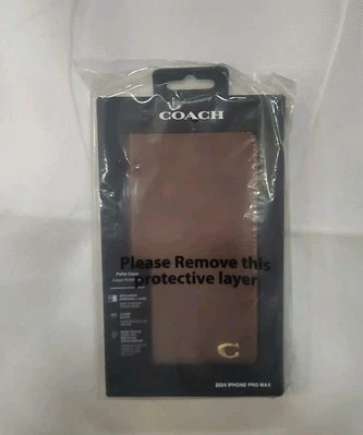 Coach iPhone 16 PRO MAX Signature Canvas Wallet Folio Case, Hazelnut - Image 1 of 4