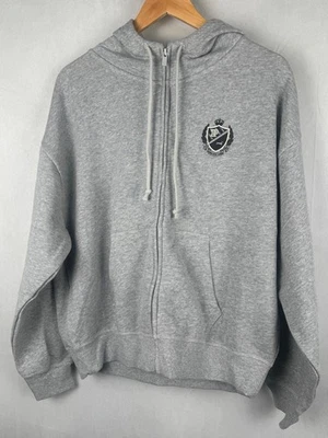 🩶 Victoria’s Secret PINK Crest Logo Zip Hoodie – Size M (Grey Marl) NWT - Image 1 of 4
