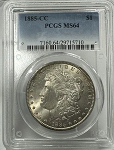 1885 CC Carson City Morgan Silber Dollar 1 $ PCGS MS 64 - Bild 1 von 3