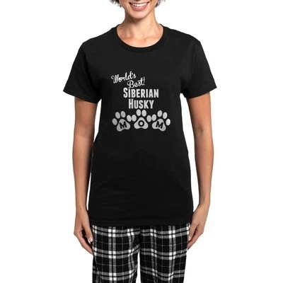 Pijama para mujer CafePress Worlds Best Siberian Husky Mom oscuro (1552875958) Foto 1 de 4