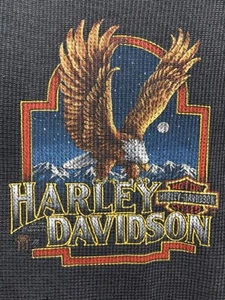 Vintage Harley Davidson Shirt Thermal Shirt J.E. Morgan Long John Black LS Clean - Picture 1 of 14