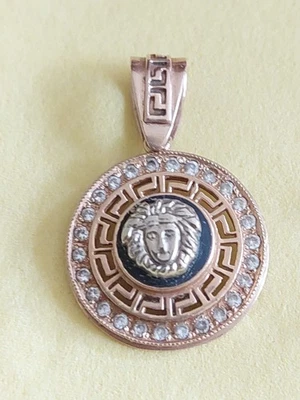 Vintage Anhänger  Versace Medusa  Rotgold 585 Gewicht 4,1gr 2cm Durchmesse - Bild 1 von 3