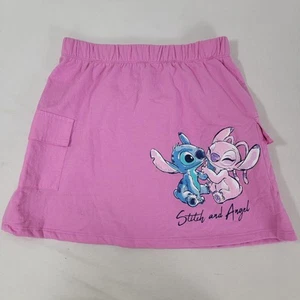 Disney Lilo & Stitch and Angle Girl's Pink Skirt Size Large L 10 / 12 w Pockets - Picture 1 of 5